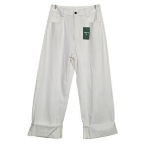 NWT Halara Flex High Waist Rolled Hem Wide Leg Stretchy Knit Jeans Size Medium